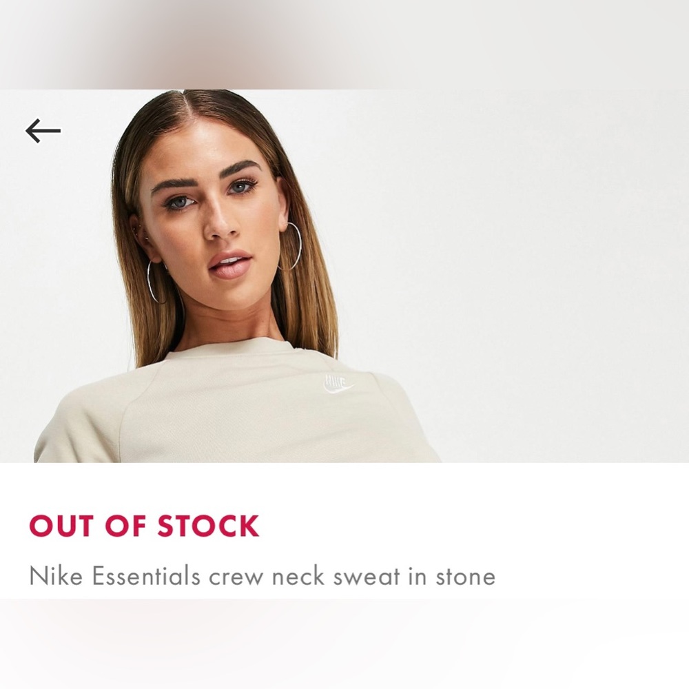 Nike Essentials Crew Neck Essentials Stone Sweats… - image 3